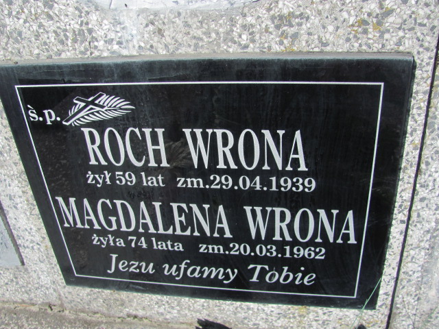 Magdalena Wrona 1887 Chobrzany - Grobonet - Wyszukiwarka osób pochowanych