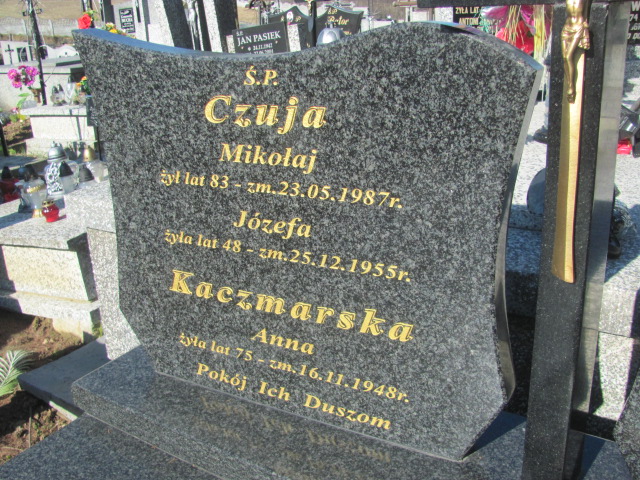 Józefa Czuja 1907 Chobrzany - Grobonet - Wyszukiwarka osób pochowanych