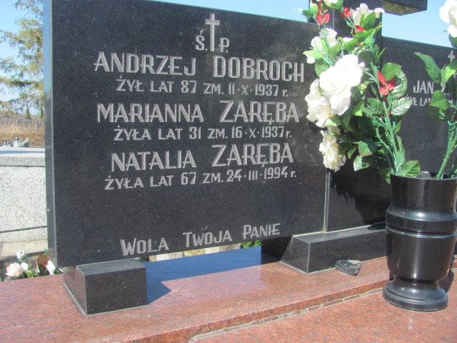Natalia Zaręba  1927 Chobrzany - Grobonet - Wyszukiwarka osób pochowanych